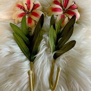 Stargazer lily wall hooks.
